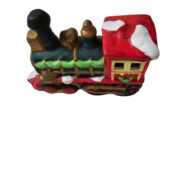 Holiday Trim 3 Piece Porcelain Santa Train Set Christmas Decor North Pole Xmas - Picture 9 of 13
